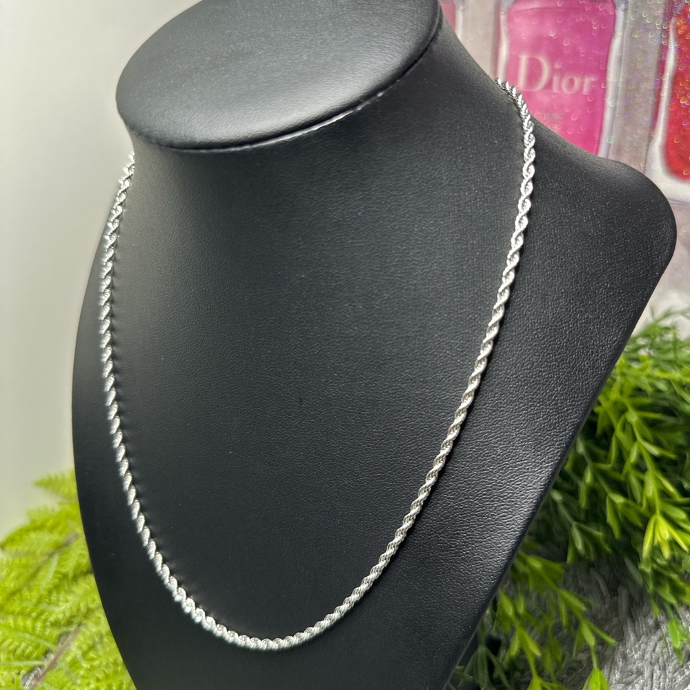 Rope chain Silver Necklace with Delicate Chain and Classic Design